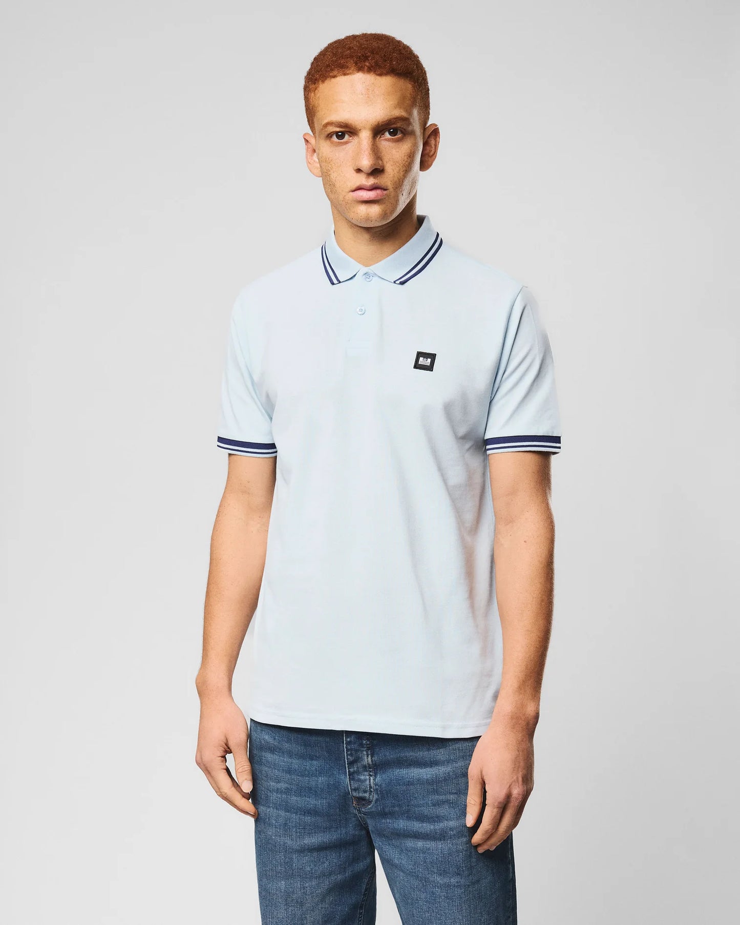 Weekend Offender Levanto Polo Shirt Sky Blue/Dark Sapphire Blue