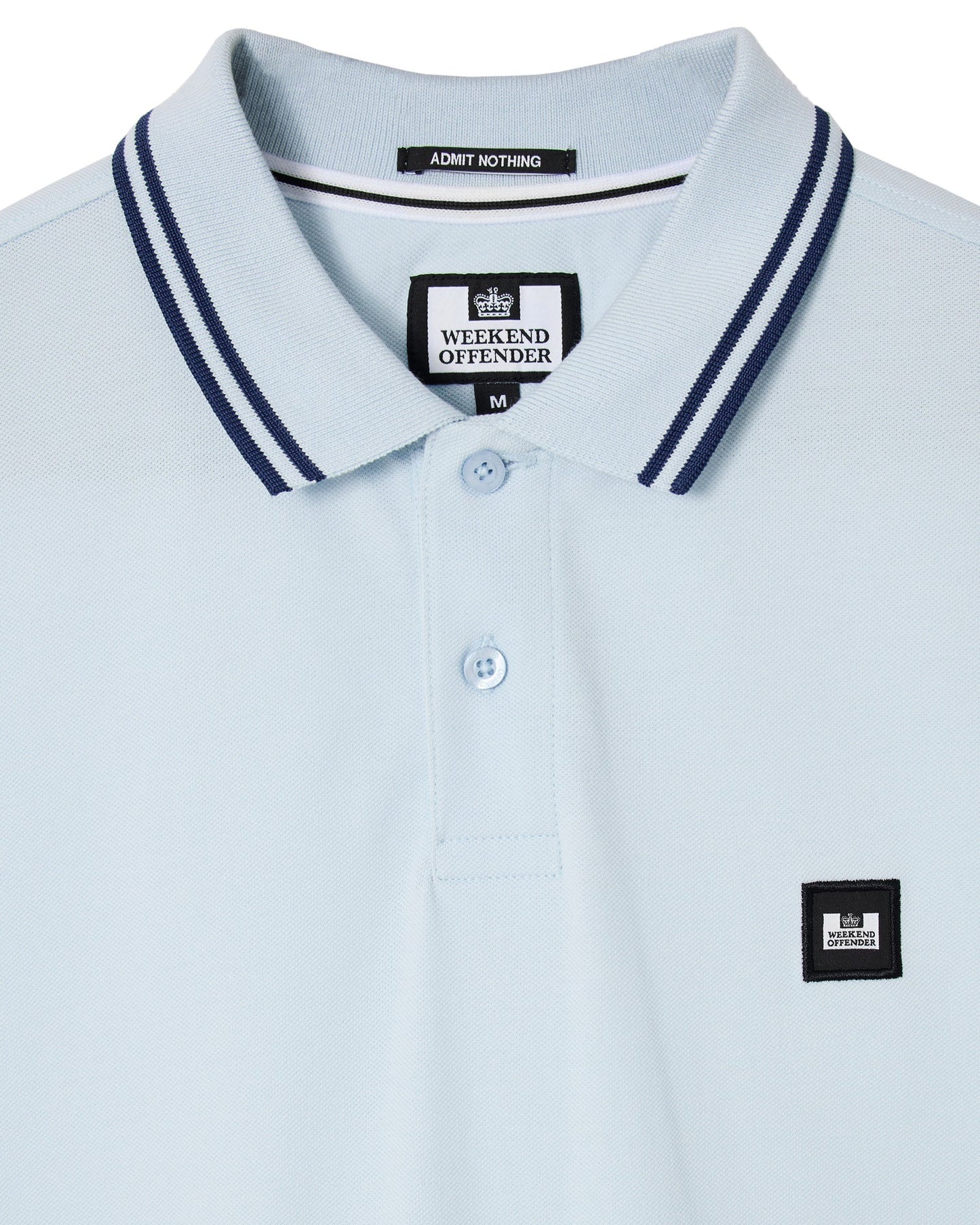 Weekend Offender Levanto Polo Shirt Sky Blue/Dark Sapphire Blue