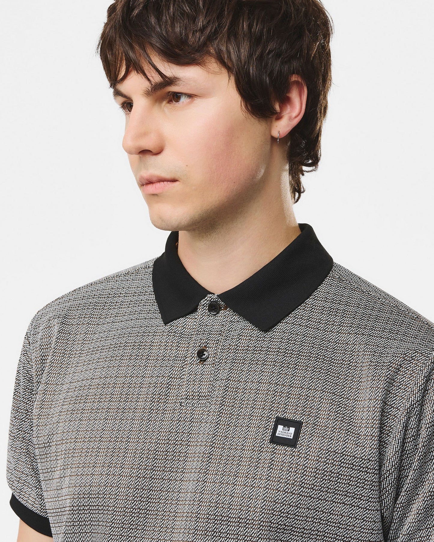 Weekend Offender Winfield Polo Shirt Black Mix