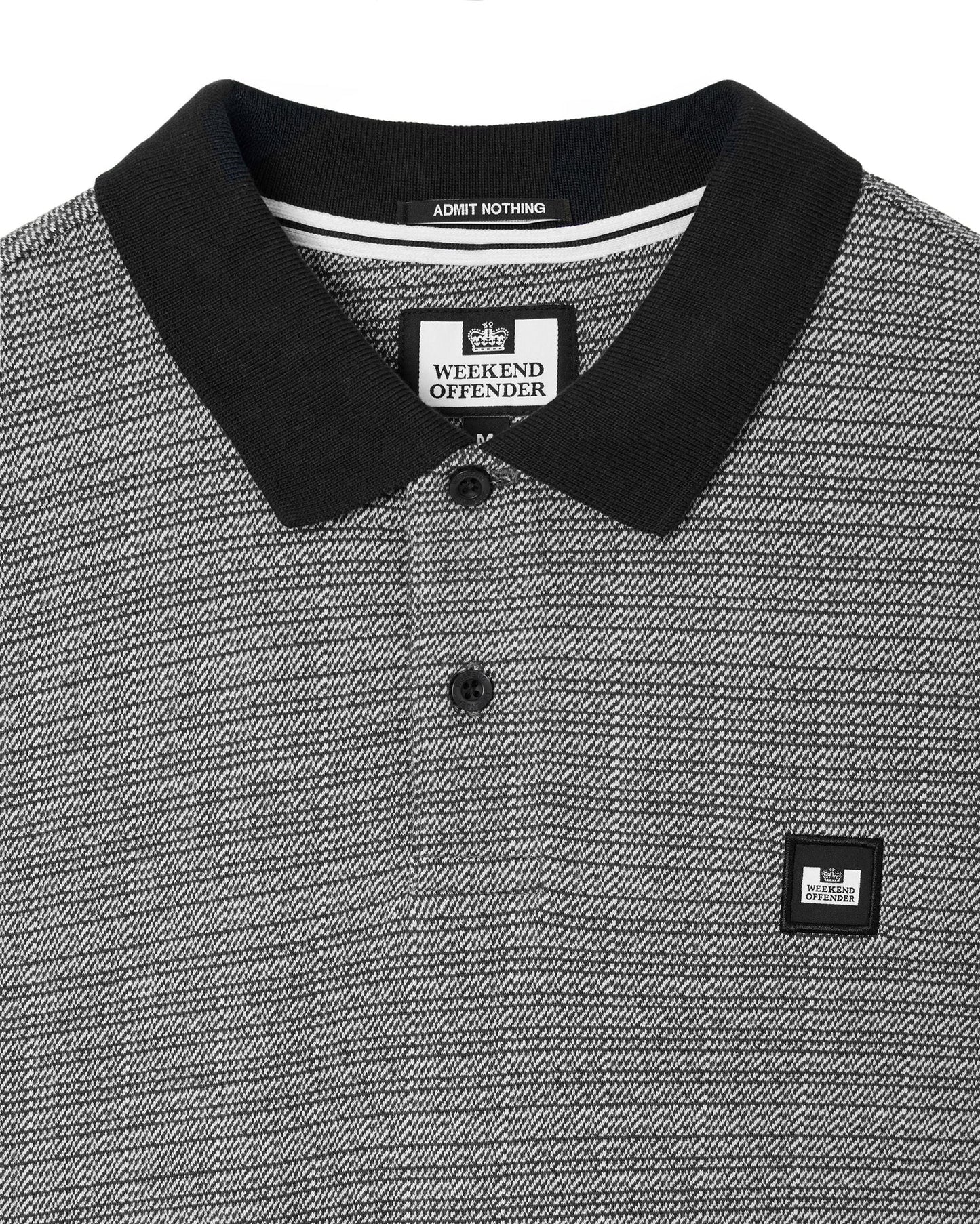Weekend Offender Winfield Polo Shirt Black Mix