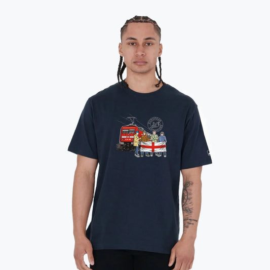 Peaceful Hooligan Euros England T-shirt Navy