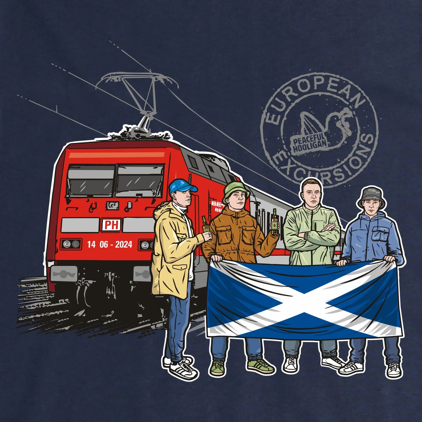 Peaceful Hooligan Euros Scotland T-shirt