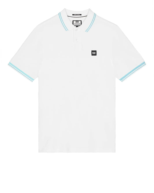 Weekend Offender Levanto Polo Shirt White/Saltwater Blue - RD1 Clothing