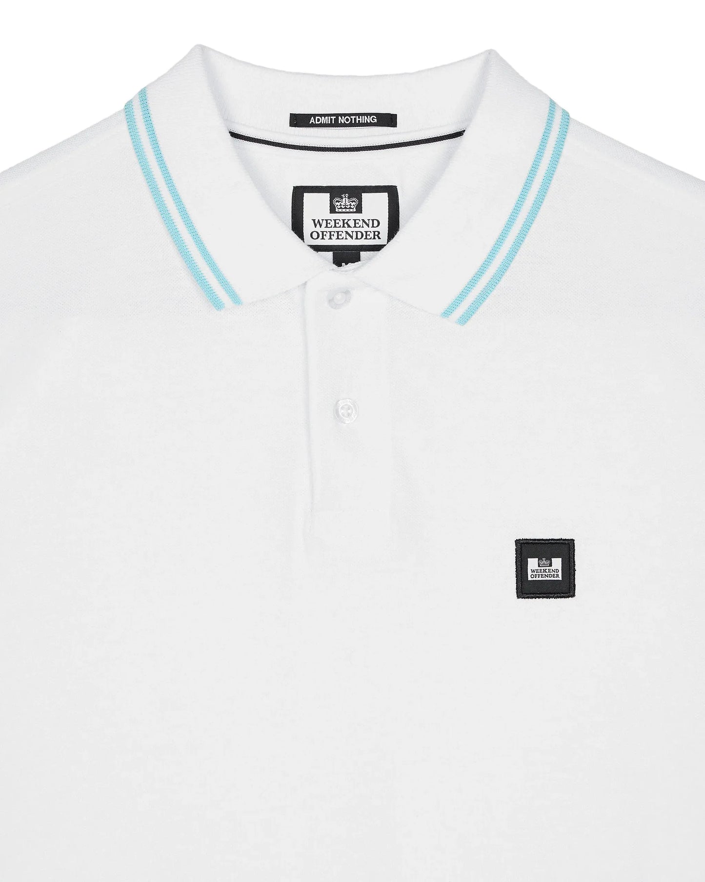 Weekend Offender Levanto Polo Shirt White/Saltwater Blue