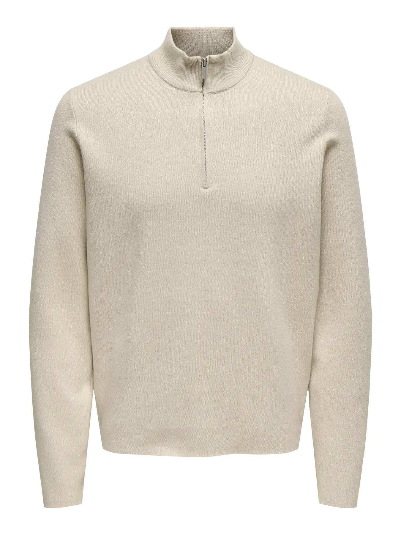 Only & Sons Onscooper Half Zip High Neck Knit Cream