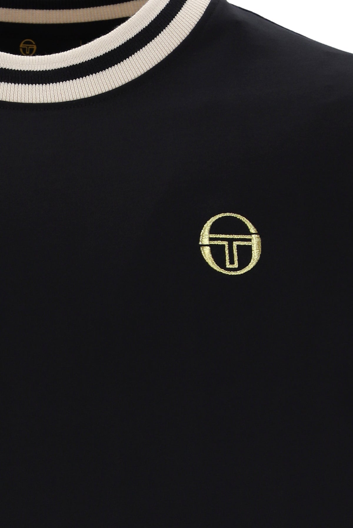 Black and peyote Sergio Tacchini Rainer T-Shirt featuring a classic crew neck and logo detail on the front.