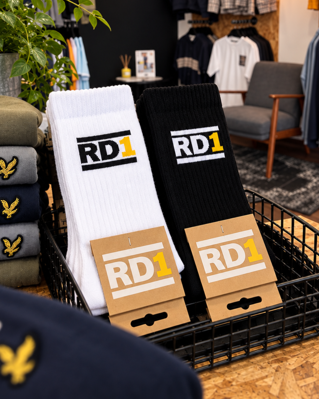 RD1 Sports Socks White And Black