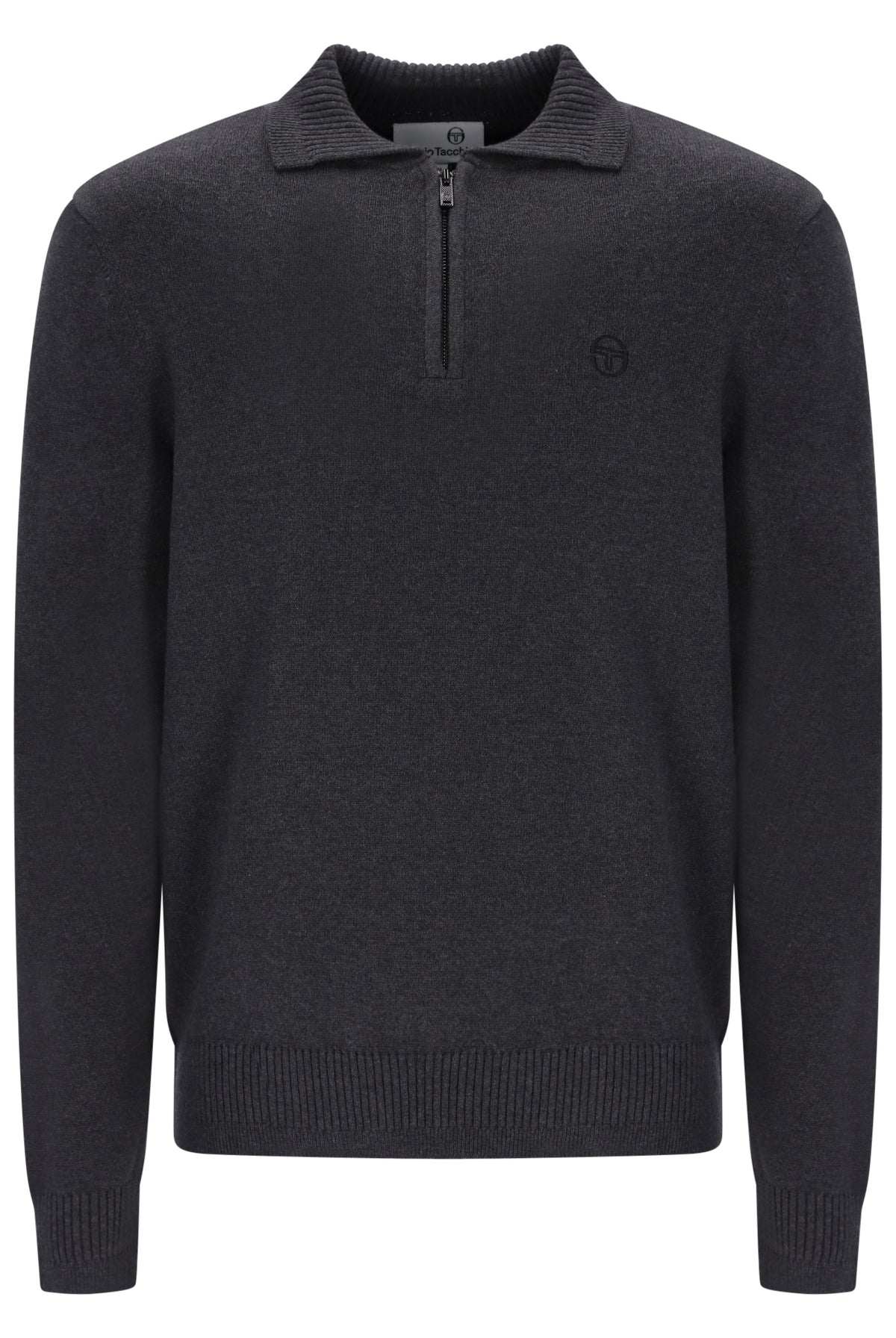 Sergio Tacchini Roberto Knitted Longsleeve Polo Charcoal Marl
