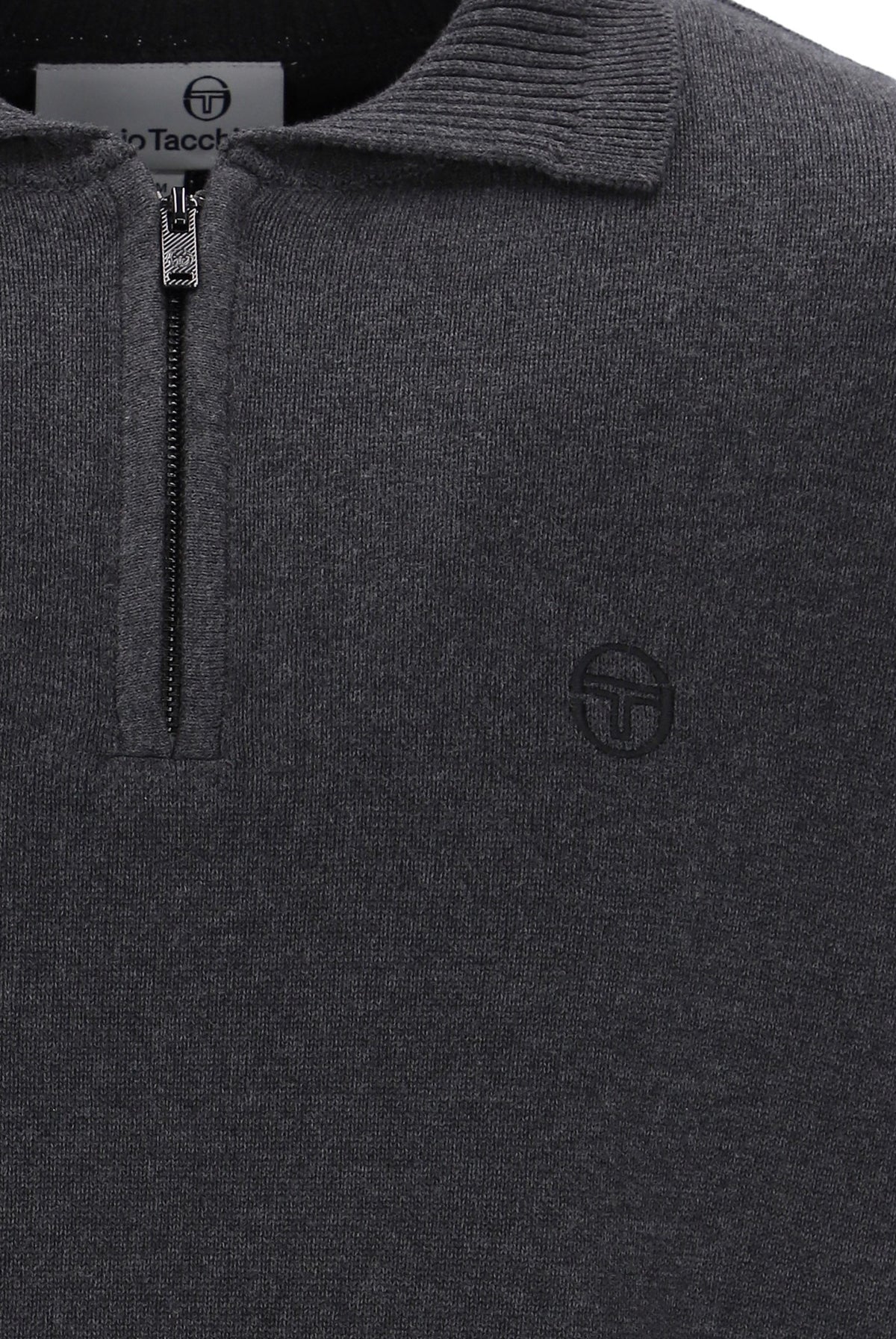 Sergio Tacchini Roberto Knitted Longsleeve Polo Charcoal Marl