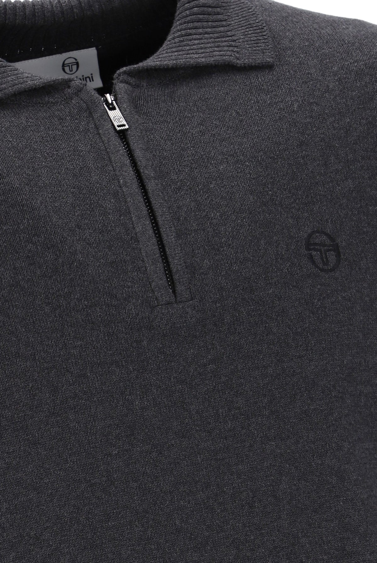 Sergio Tacchini Roberto Knitted Longsleeve Polo Charcoal Marl