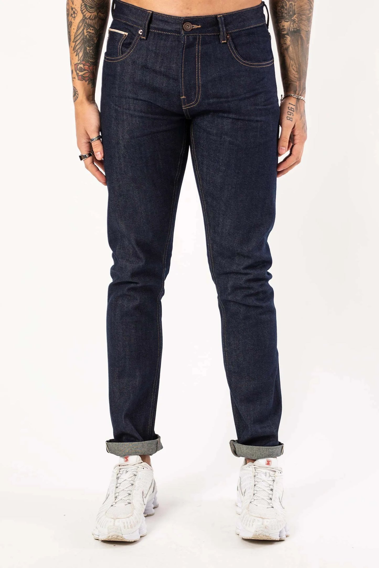 DML Slim Fit Selvedge Jeans In Rinse Wash