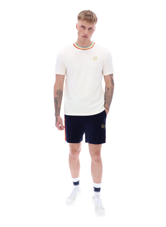 Sergio Tacchini Slice Velour T-shirt in Gardenia/Gold