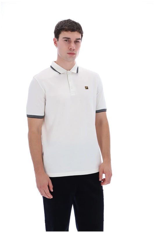 Fila Gold Soren Polo With Tipping in White