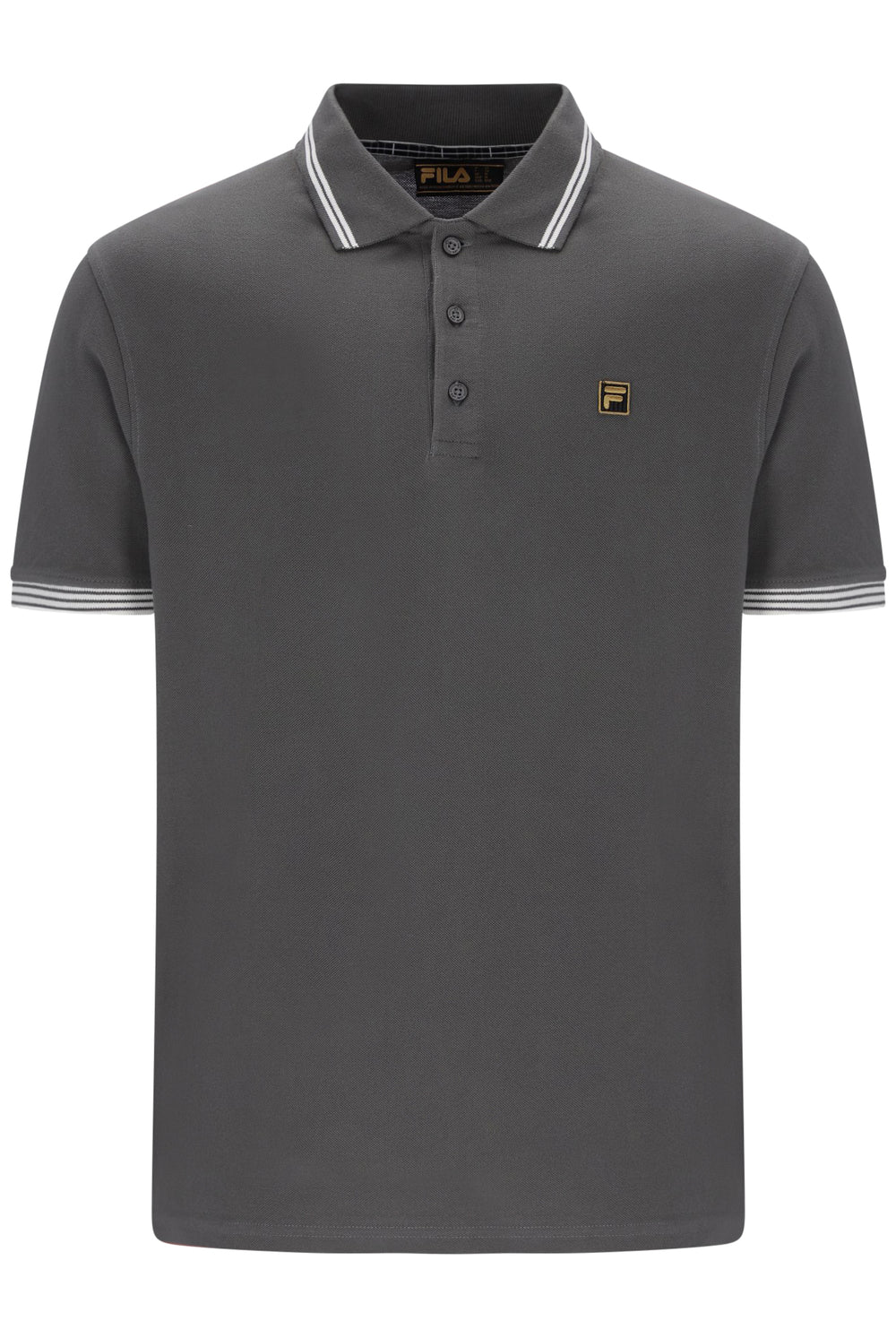 Fila Gold Soren Polo With Tipping in Gunmetal