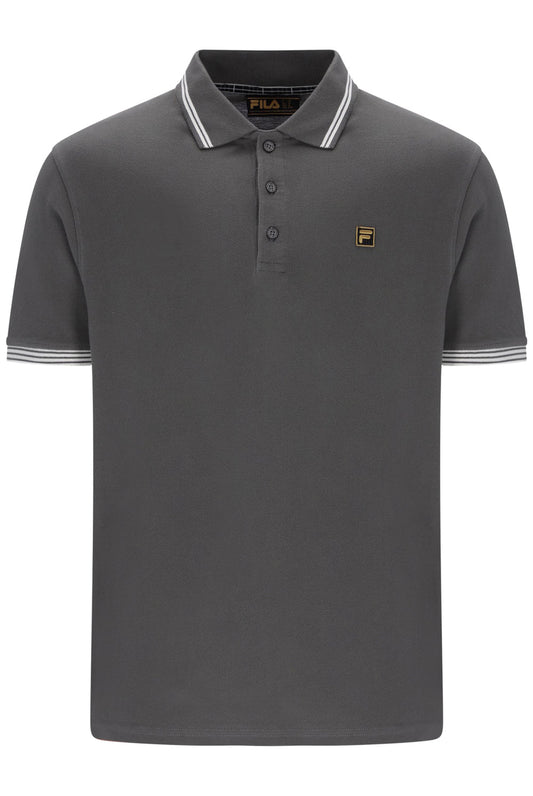 Fila Gold Soren Polo With Tipping in Gunmetal