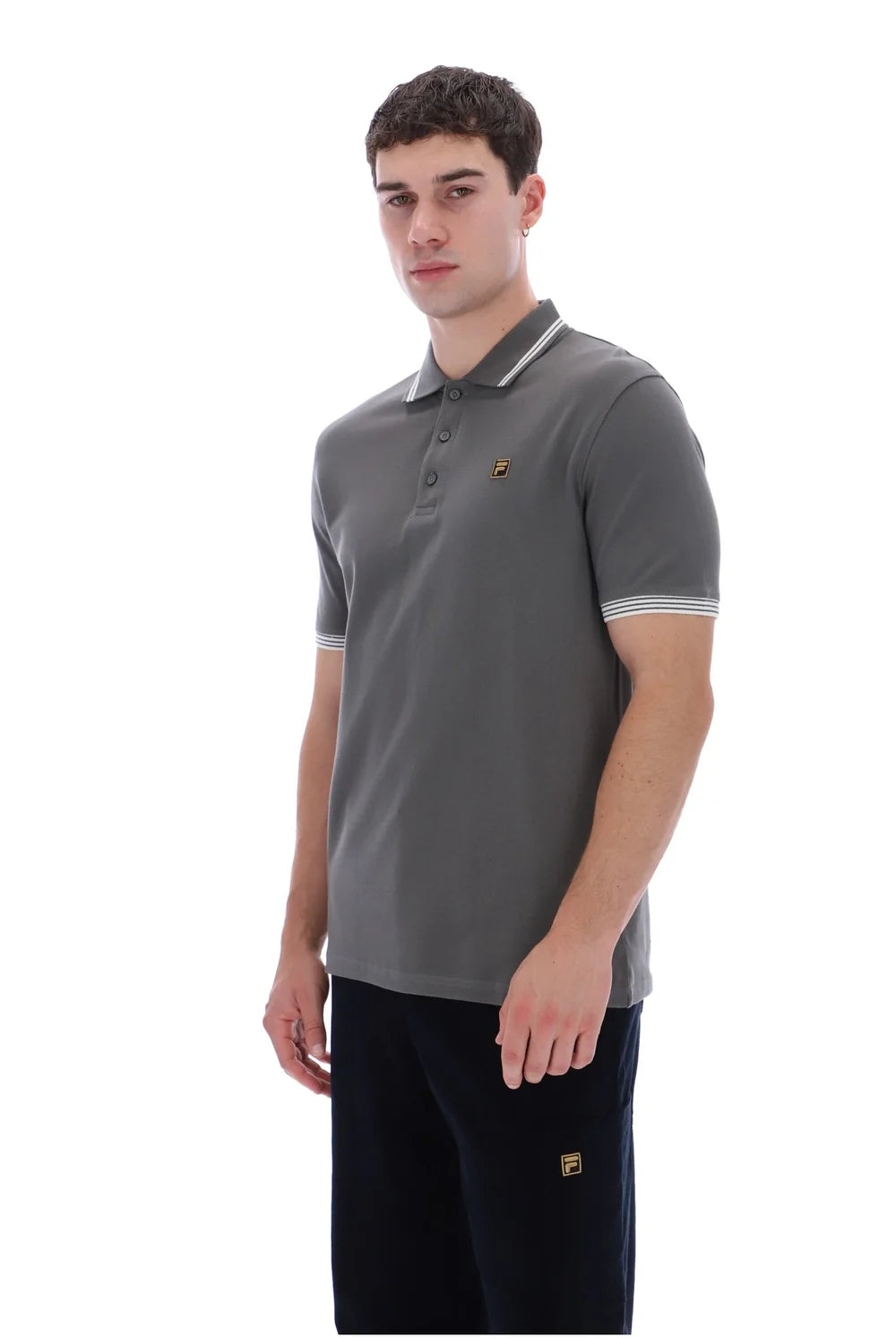 Fila Gold Soren Polo With Tipping in Gunmetal