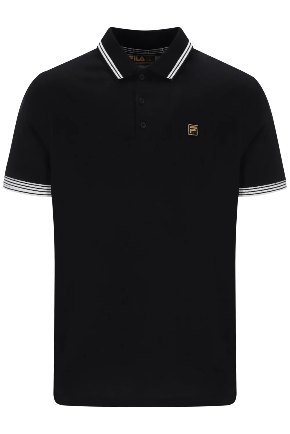 Fila Gold Soren Polo With Tipping in Black