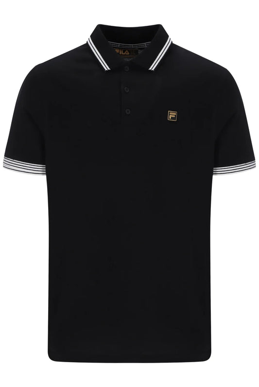 Fila Gold Soren Polo With Tipping in Black