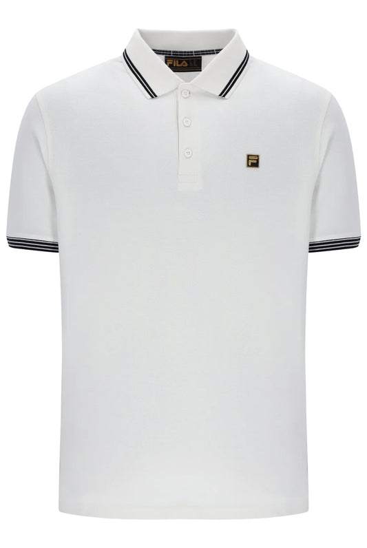 Fila Gold Soren Polo With Tipping in White