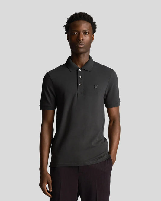 Lyle & Scott Tonal Eagle Polo Shirt In Gunmetal