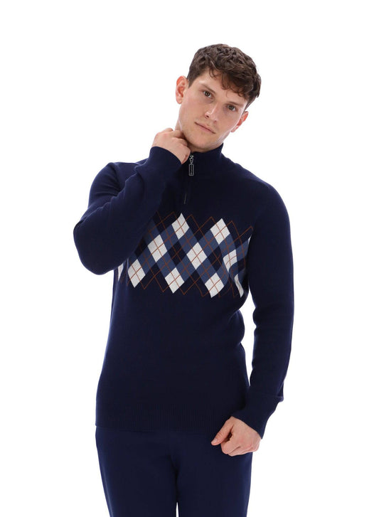 Sergio Tacchini Sangro Quarter Zip Jumper Navy - RD1 Clothing