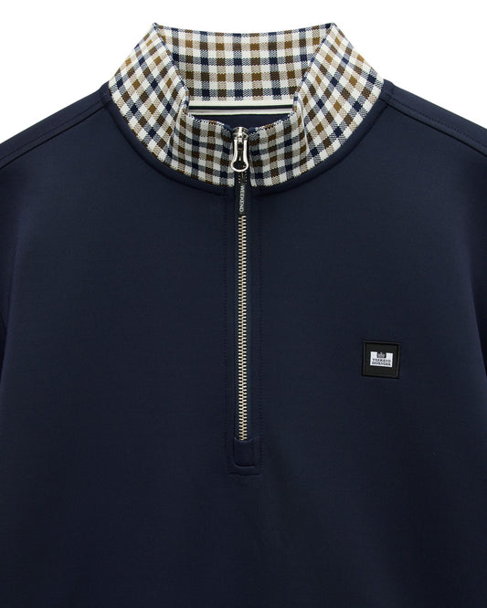 Weekend Offender Henson Quarter Zip Sweatshirt Navy - RD1 Clothing