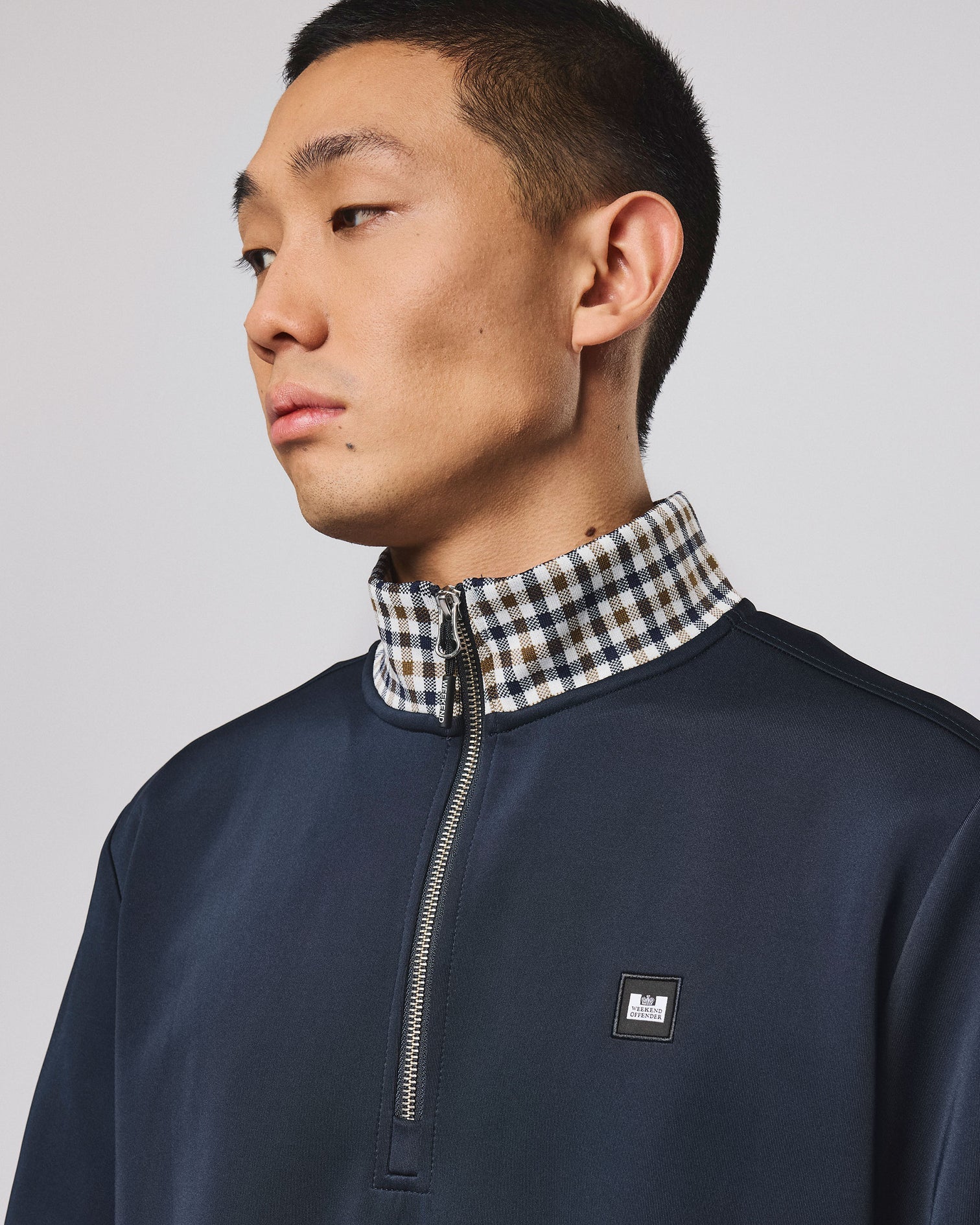 Weekend Offender Henson Quarter Zip Sweatshirt Navy - RD1 Clothing