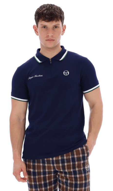 Sergio Tacchini Nanto Zip Polo Navy - RD1 Clothing