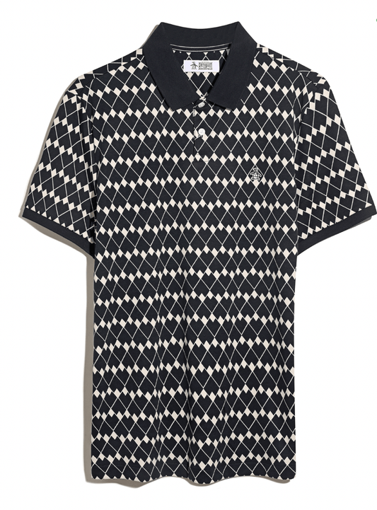 Orignial Penguin Interlock Flags Polo Shirt Dark Sapphire - RD1 Clothing