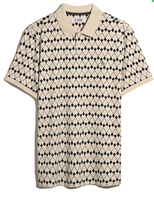 Orignial Penguin Interlock Flags Polo Shirt Birch - RD1 Clothing