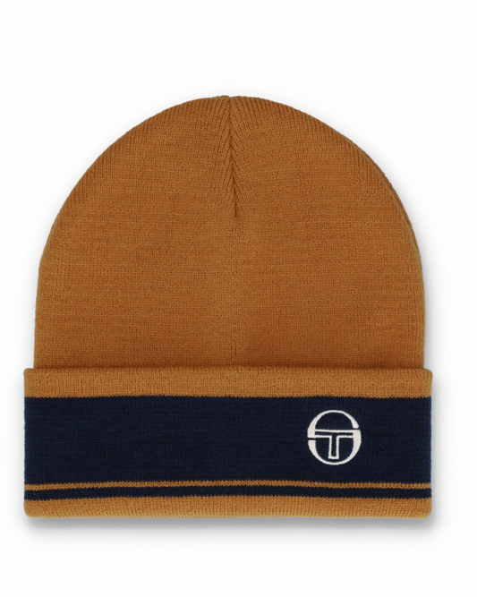 Sergio Tacchini Sellarz Jacquard Striped Turn Up Beanie Pumpkin Spice