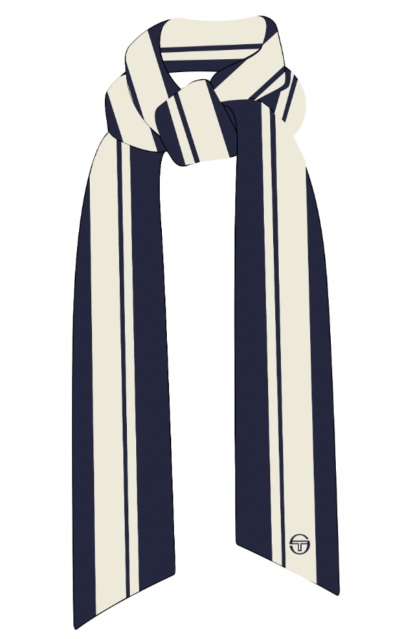 Sergio Tacchini Jacquard Striped Scarf Navy - RD1 Clothing