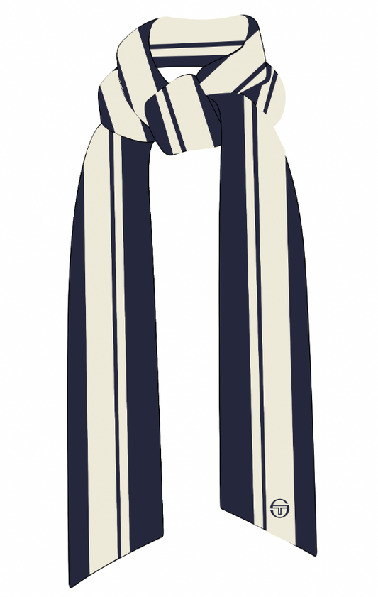 Sergio Tacchini Jacquard Striped Scarf Navy