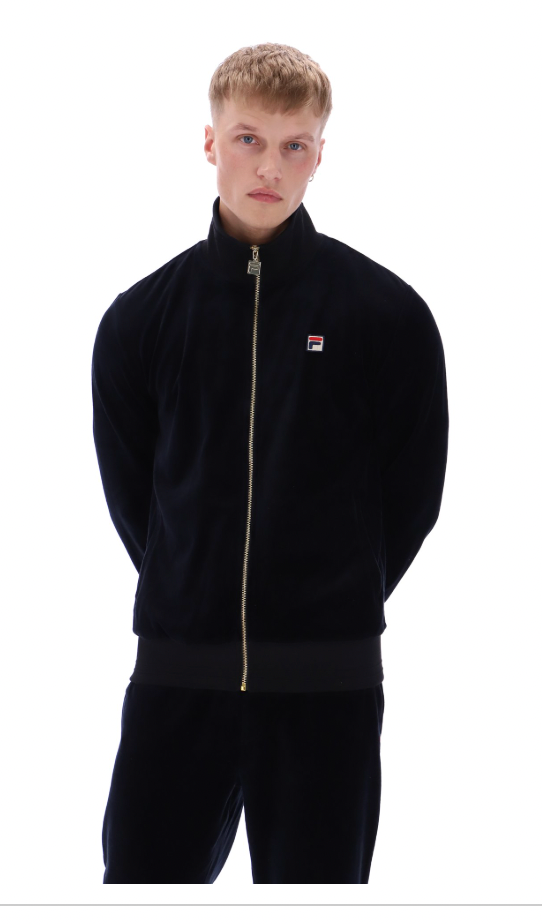 Fila Gold Nero Velour Track Top Black - RD1 Clothing