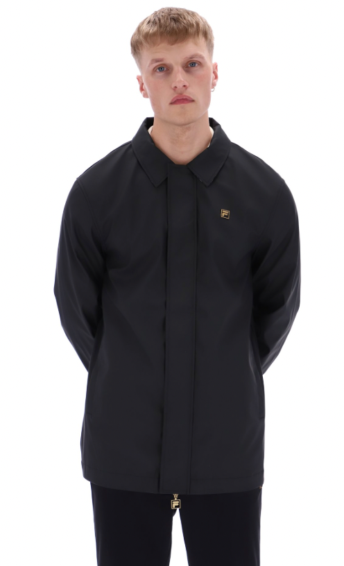 Fila Sammy Full Zip Mac with Printed Under Collar Black - RD1 Clothing