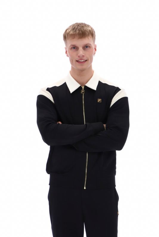 Fila Gold Morton Full Zip Track top with Contrast Panels Black/Tofu - RD1 Clothing