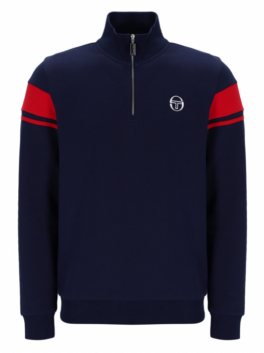 Sergio Tacchini Damarindo Quarter Zip Jumper Navy/Adrenaline Rush - RD1 Clothing