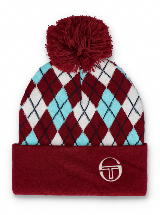 Sergio Tacchini Hamilton Beanie Hat Rhubarb/Gardenia/Aruba Blue