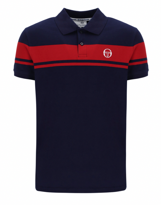 Sergio Tacchini Young Line Polo Shirt Maritime Blue/Adrenaline Rush