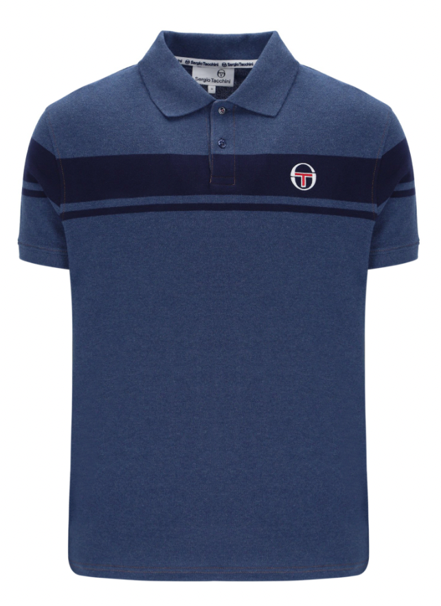 Sergio Tacchini DM Young Line Polo Shirt Mid Denim - RD1 Clothing