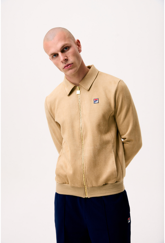 Fila Gold Francesco Suede Jacket with Raised Tipping Beige - RD1 Clothing