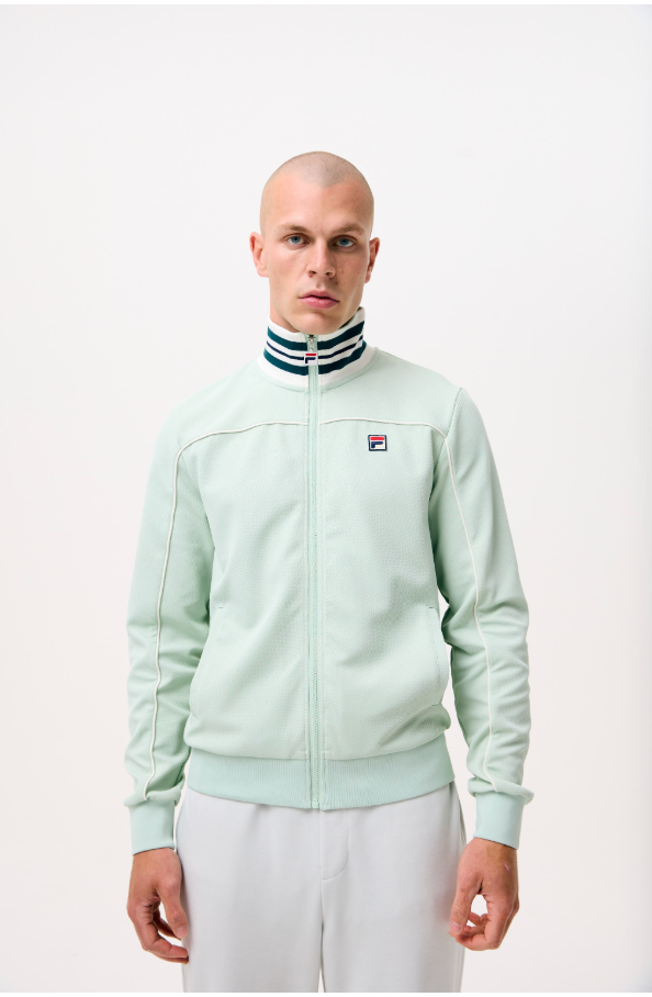 Fila Vintage Federico Tipped Neck Track Top Surf Spray