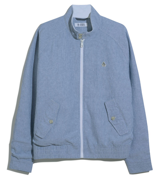Original Penguin Herringbone Stripe Harrington Jacket Sargasso Sea - RD1 Clothing