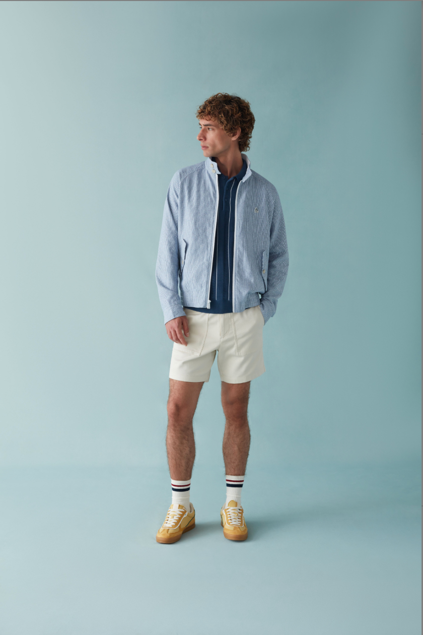 Original Penguin Herringbone Stripe Harrington Jacket Sargasso Sea - RD1 Clothing