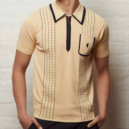 Gabicci Daron Knitted Polo Shirt Lemon - RD1 Clothing