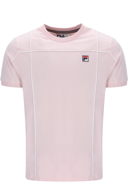Fila Vintage Terri T-Shirt in Pale Lilac and White, casual cotton T-shirt with Fila branding and classic fit.