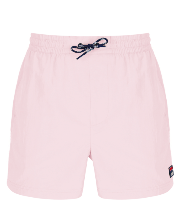 Fila Vintage Artoni swim shorts in pale lilac, featuring a relaxed fit and lightweight fabric for comfortable beachwear.