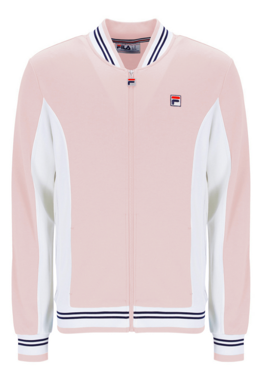 Fila Vintage Settanta track top in pale lilac and navy, featuring a classic design with Fila branding and sporty style.
