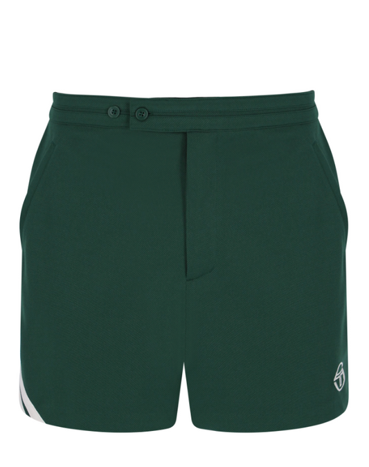 Sergio Tacchini Time tennis shorts in pine needle and gardenia color, featuring lightweight athletic design and comfortable fit.
