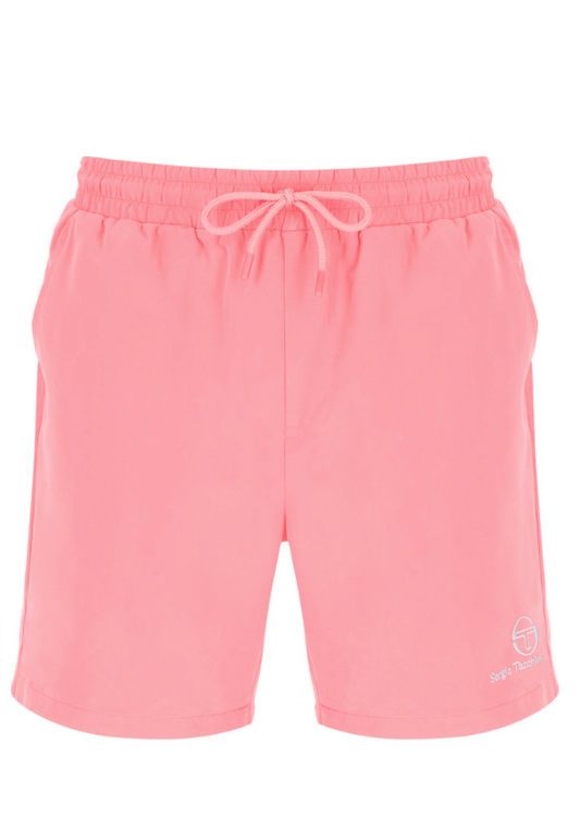 Pink Sergio Tacchini Cordosa Shorts with a relaxed fit, made from lightweight fabric, perfect for casual summer wear.